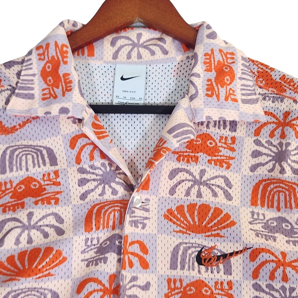 Nike Spring Break Shirt Men's XS Orange Guava Ice/Doll Hawaiian DV0041-838 - Picture 3 of 8